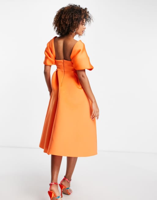 Asos orange scuba store dress