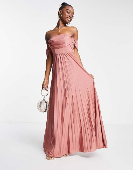 Asos off the shop shoulder maxi dress