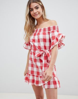 asos red gingham dress