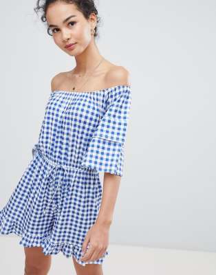 asos blue playsuit