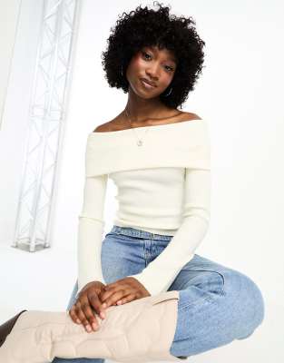 White off shop the shoulder jumper