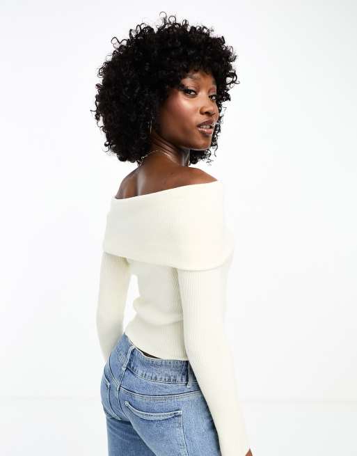 Cropped off shoulder discount jumper