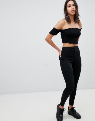 asos black off the shoulder top