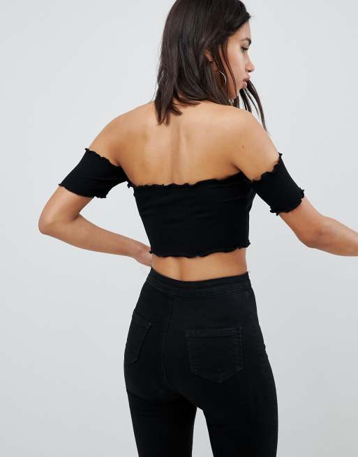 Lettuce-Edge off-the-shoulder Top