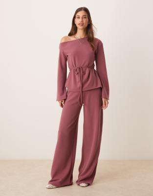Asos Design Off-shoulder Long Sleeve With Tie Detail