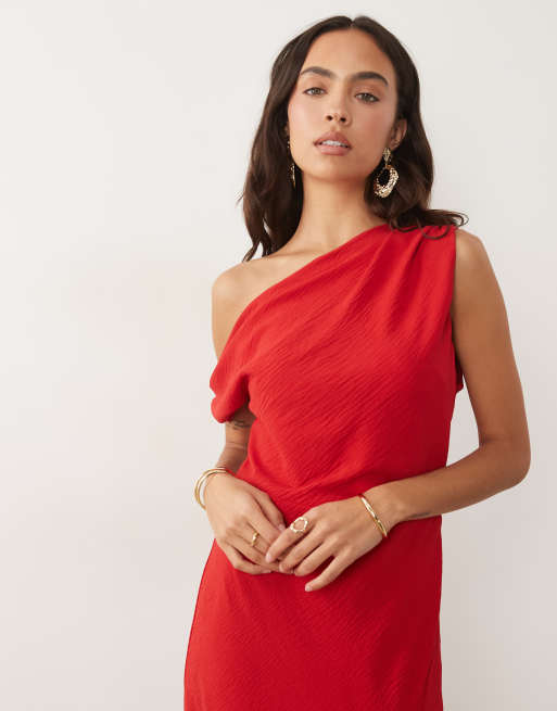 ASOS DESIGN off shoulder maxi dress in red, 3 of 4