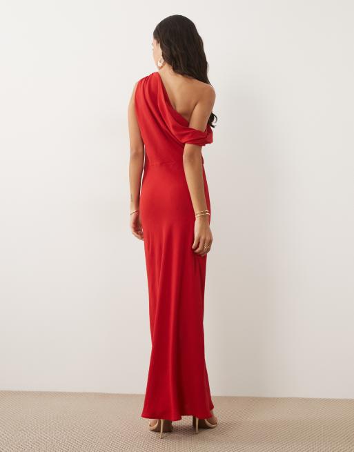 ASOS DESIGN off shoulder maxi dress in red, 4 of 4