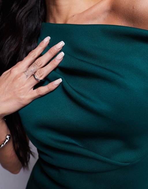 green emerald velvet dress ASOS Josie 0