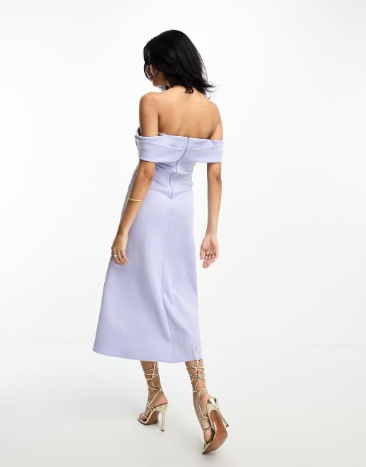 Pale blue off the shoulder clearance dress