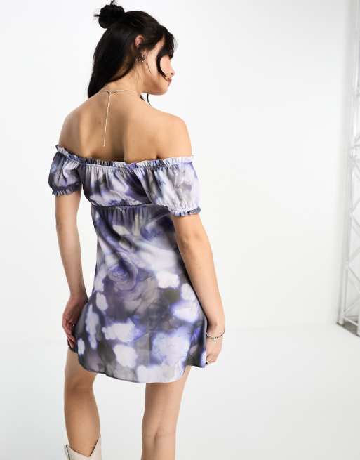 Asos floral off the hotsell shoulder dress