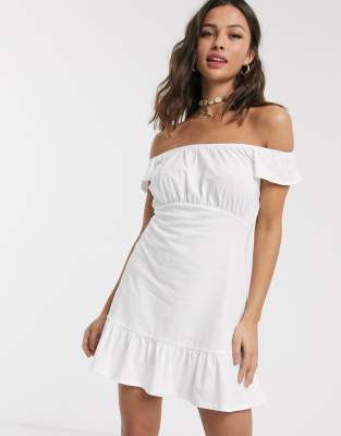 asos white off the shoulder dress