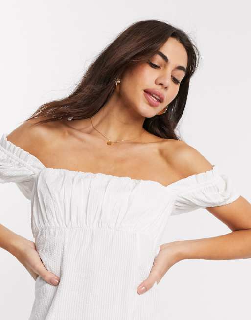 asos white off the shoulder dress