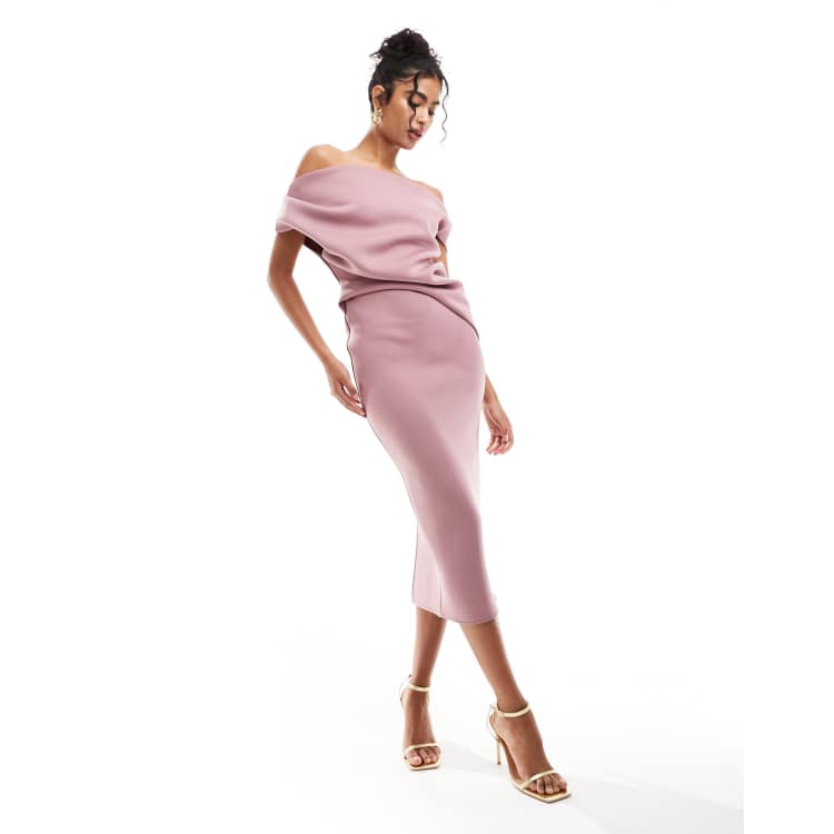 off shoulder gray dress Petal and Pup Women's Selma Off Shoulder Maxi Dress