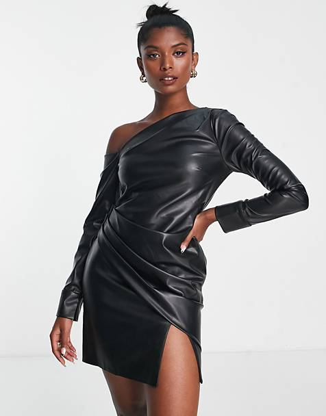 Leather dresses, White & Black Leather Dress Styles
