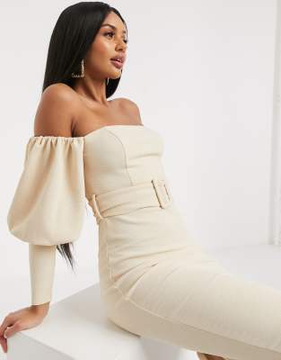 off shoulder with sleeves dress