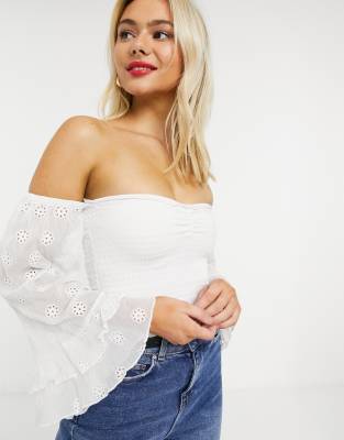 asos white off the shoulder top