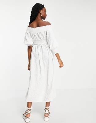 off the shoulder midi summer dress