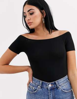 black off the shoulder bodysuit