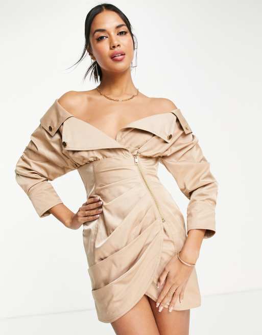 Off the clearance shoulder coat dress