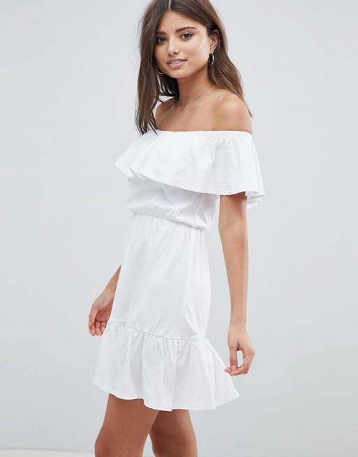 ASOS | ASOS DESIGN Off Shoulder Sundress With Tiered Skirt