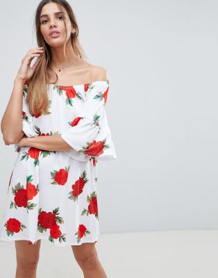 rose trumpet dress asos