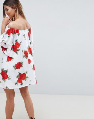 rose trumpet dress asos