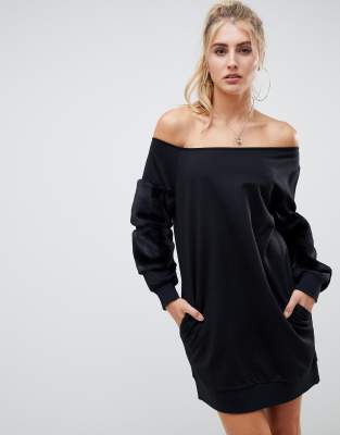 off shoulder sweat dress