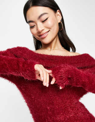 red sweater dress