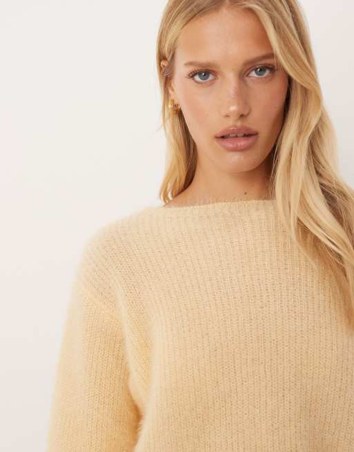 ASOS DESIGN off shoulder sweater in buttermilk ASOS