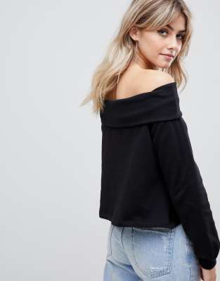 fold over off the shoulder sweater