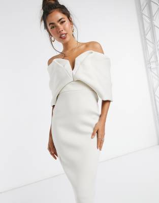 asos bardot midi dress