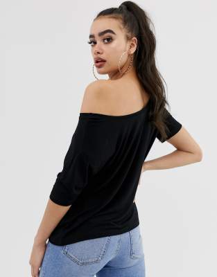 black off the shoulder tee