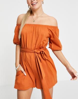 orange playsuit asos