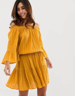 asos mustard dress