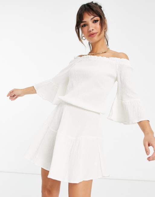 asos white off the shoulder dress