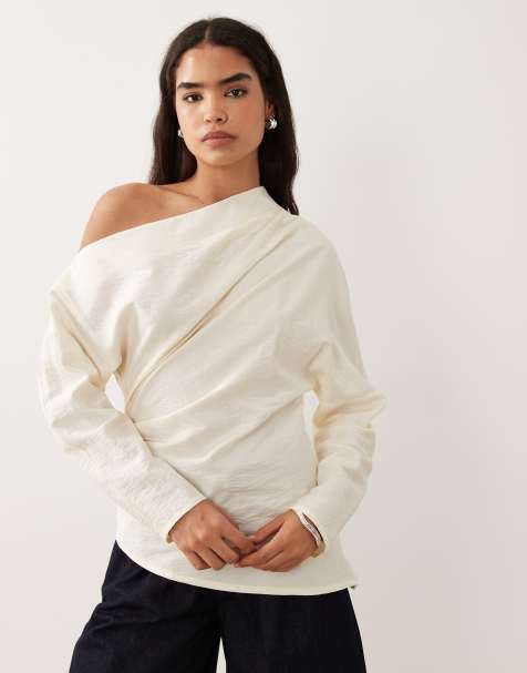 ASOS DESIGN off shoulder top in cream - view 1