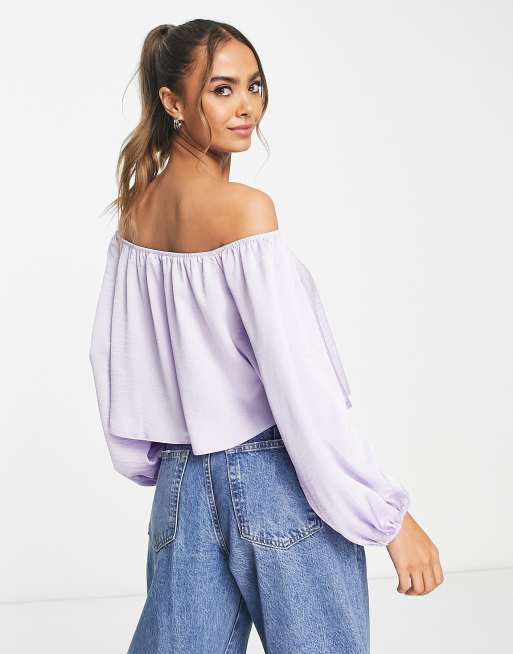 ASOS DESIGN off shoulder top in lavender