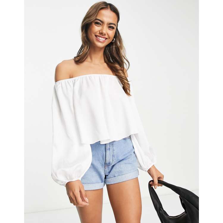 ASOS DESIGN off shoulder top in white