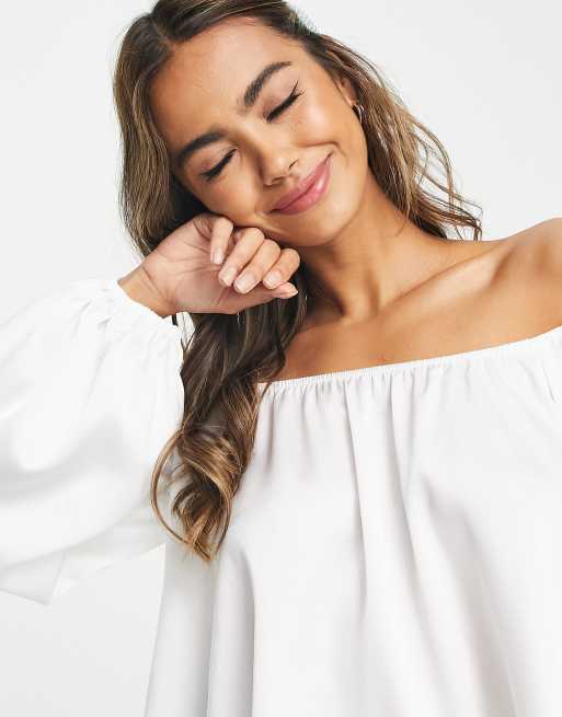 ASOS DESIGN off shoulder top in white