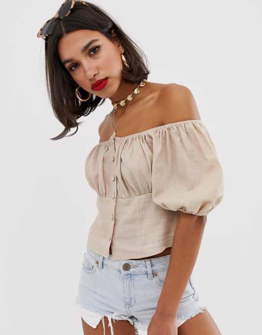 DESIGN off shoulder top detail in | ASOS