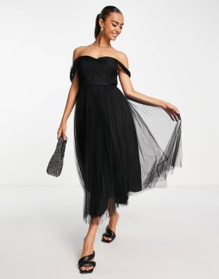 Asos tulle midi skirt sale