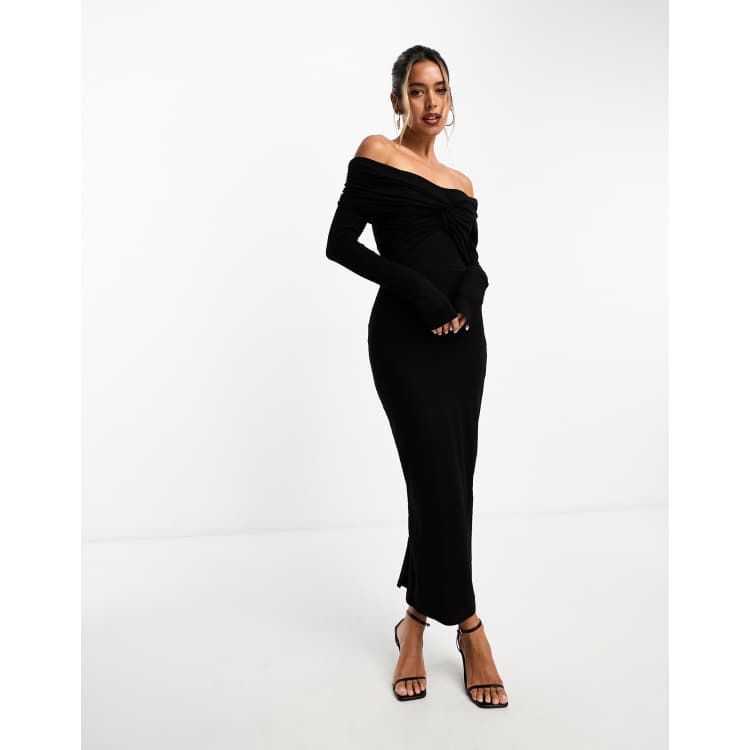 Off the shoulder hot sale long dress formal