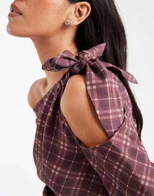 Asos Design Off The Shoulder Blouse In Purple