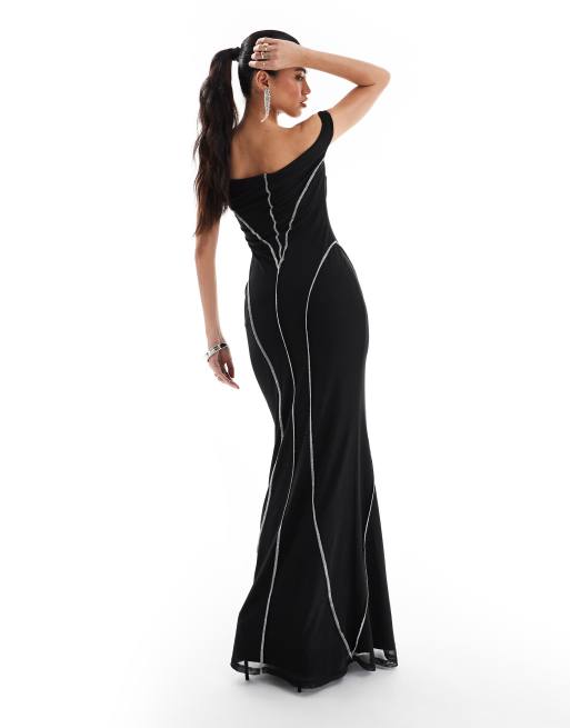 Asos off the shoulder maxi dress sale