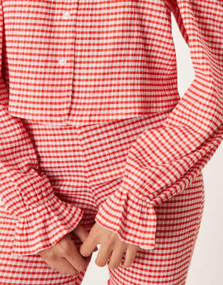 Asos Design Off The Shoulder Milkmaid Top In Pink