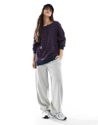 Asos Design Off The Shoulder Sweatshirt In Multi