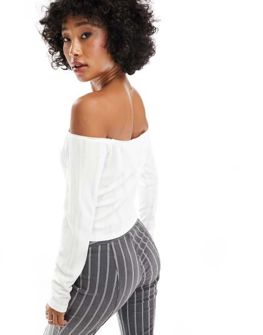 Ivory off the shoulder top hotsell