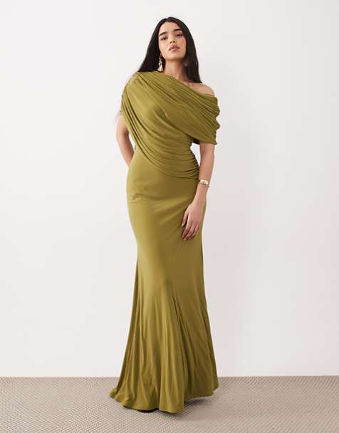asos long dresses DESIGN Tall sleeve cut out maxi dress with ruched skirt in mustard The eye 19 best ASOS summer dresses