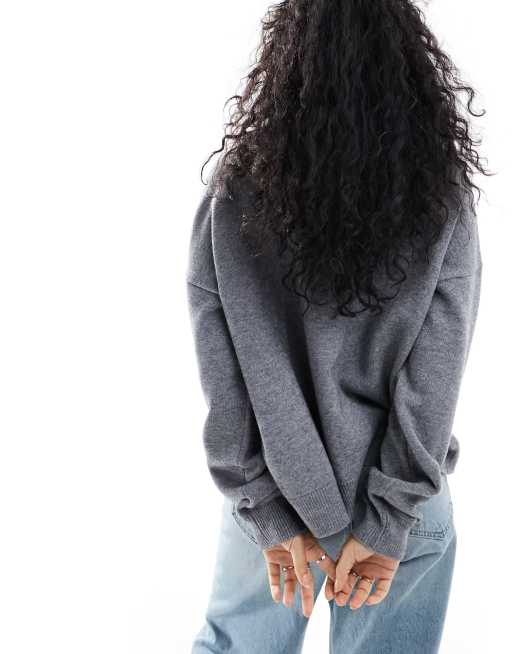 ASOS Design – Offene Strickjacke in Grau mit Zierstreifen, 4 von 4
