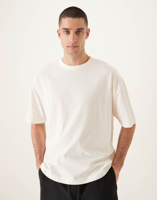 ASOS DESIGN - Offwhite oversized T-shirt med 'Cascades'-grafik, 3 af 5